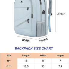 MATEIN 18 Inch Laptop Backpack for Women, TSA Approved Laptop Rucksack Large Capacity 50 L, Anti Theft Backpack with Comfortable Shoulder Straps for College Work Travel, Haze Blue