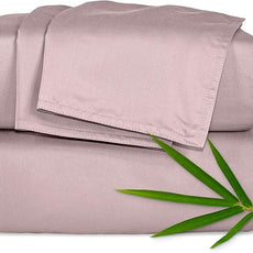 Pure Bamboo Twin XL Sheets, Genuine 100% Organic Viscose Derived from Bamboo Bed Sheet Set, Luxuriously Soft & Cooling, Double Stitching, 2 Year Quality Promise (Twin XL, Dusty Pink)