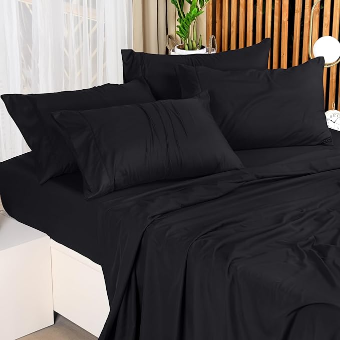 Utopia Bedding Full Bed Sheets Set - Pack of 10 Sheet Sets - Perfect for Spa, Hotel, & Guest Bedroom - Brushed Microfiber - Shrinkage and Fade Resistant - Easy Care (Black)