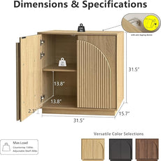 win2win Fluted Sideboard Buffet Cabinet with Storage, 31.5