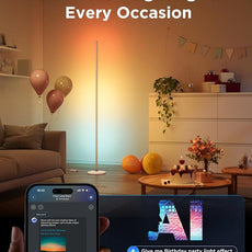 Govee RGBIC Floor Lamp Basic, LED Corner Lamp Works with Alexa, 1000lm Modern Floor Lamp with Music Sync and 16 Million DIY Colors, Color Changing Standing Lamp for Bedroom Living Room