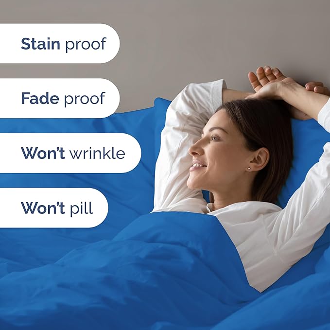 Duvet Cover Twin/Twin XL Size Set - Extra Soft Duvet Cover 68 x 90 with 1 Pillow Sham - Hotel Luxury, Easy Care and Fade Free with Zipper Closures & Ties - Comfy, Breathable Bedding Set (Royal Blue)