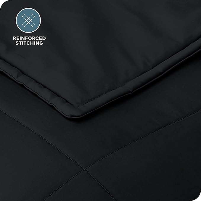 Bare Home Weighted Blanket Twin or Full Size 7lb (40" x 60") - All-Natural 100% Cotton - Premium Heavy Blanket Nontoxic Glass Beads (Black, 40"x 60")