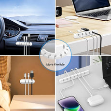 AhaStyle Cable Clips, 3 Pack Cord Holders Cable Organizer Self Adhesive Cord Keeper for Desktop Organizing USB Cable/Nightstand Power Cord/Mouse Cable/Wire PC/Cord Clips for Home Office and Car