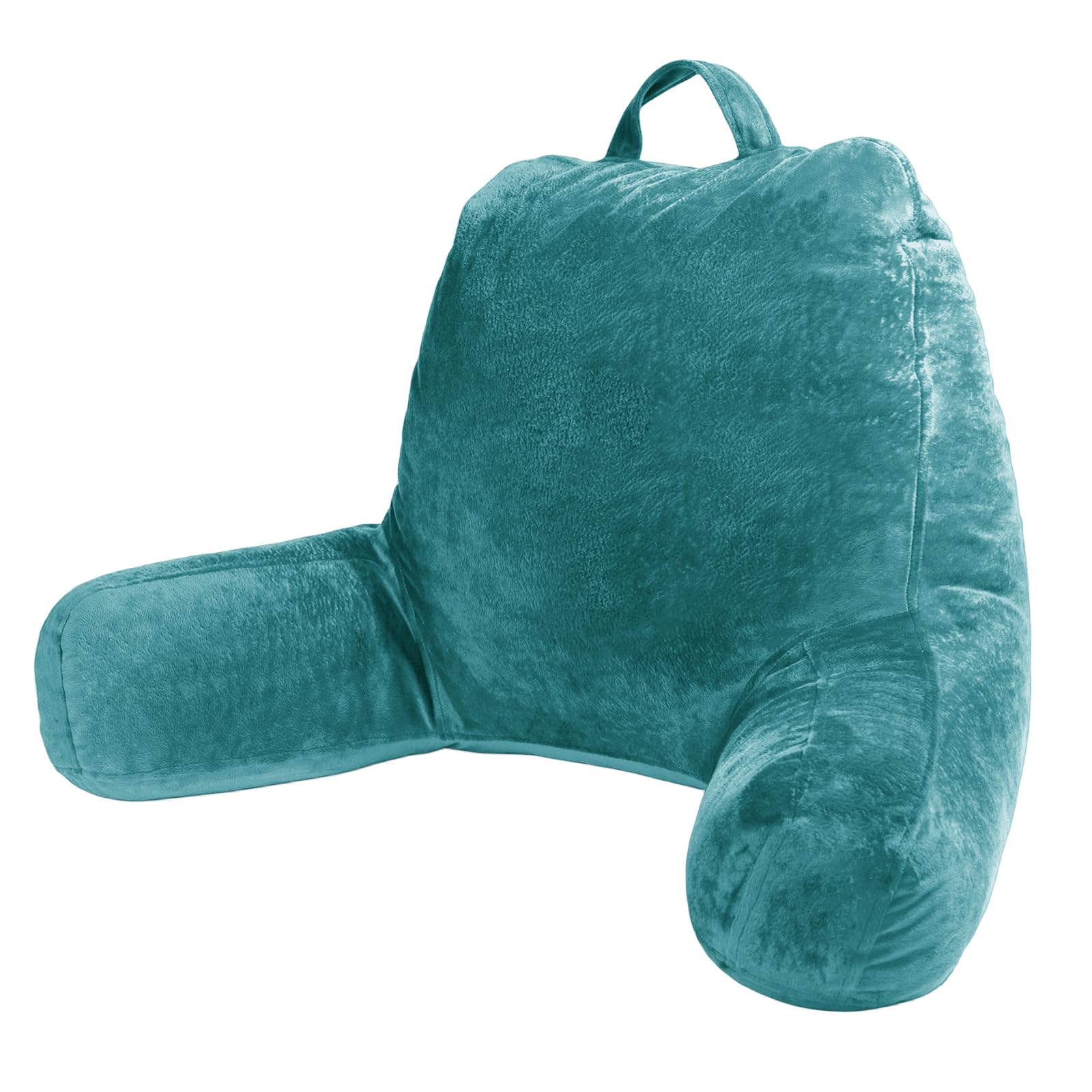 Sasttie Reading Pillows for Sitting in Bed Adult, Velvet Back Pillow Bed Sitting Up, Back-Rest Support Cushion for Sit Up on Couch, Sofa, and Floor, Dorm Essentials, Oeko-Tex Certified, Dark Grey
