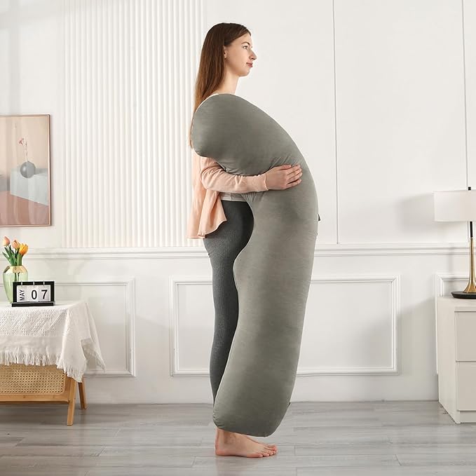BATTOP Pregnancy Pillows with Cooling Cover,Cooling Maternity Pillow for Sleeping,Support for Belly,HIPS,Legs,Pregnancy Must Haves,Side Sleeper Body Pillow