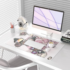 QIYI Large Mouse Pad, PU Leather Desk Blotter Protector, Waterproof Computer Desk Mat, Butterflies Keyboard Mouse Pads, Non Slip Base Home & Office Accessories, Extended Large Size 31.5