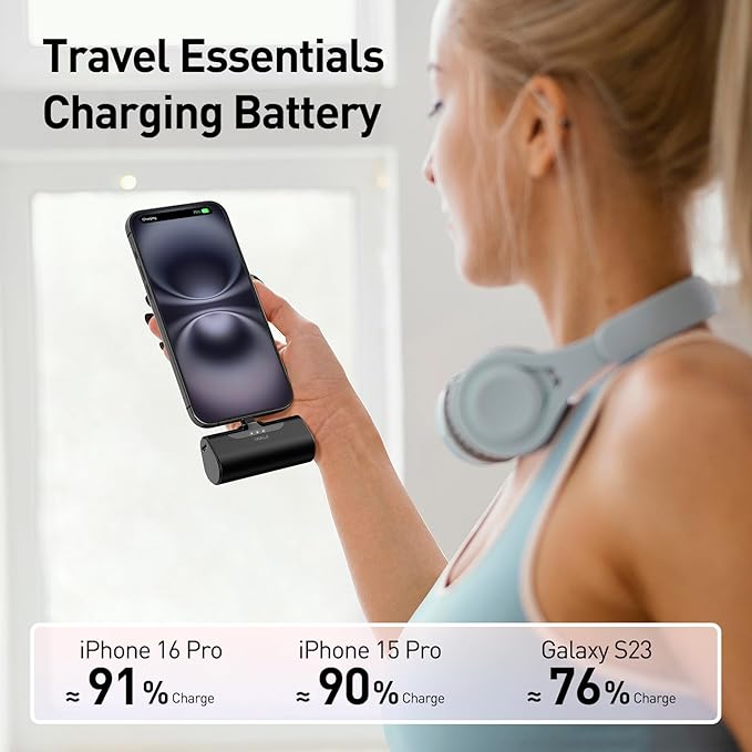 iWALK Portable Charger for iPhone 17/16/15 USB-C Small Power Bank 20W 4,500mAh Fast Charging Battery Pack Compatible with iPhone 15/16/17 Plus/17 Pro/17 Pro Max, Samsung Galaxy S25/S24/S23 Android