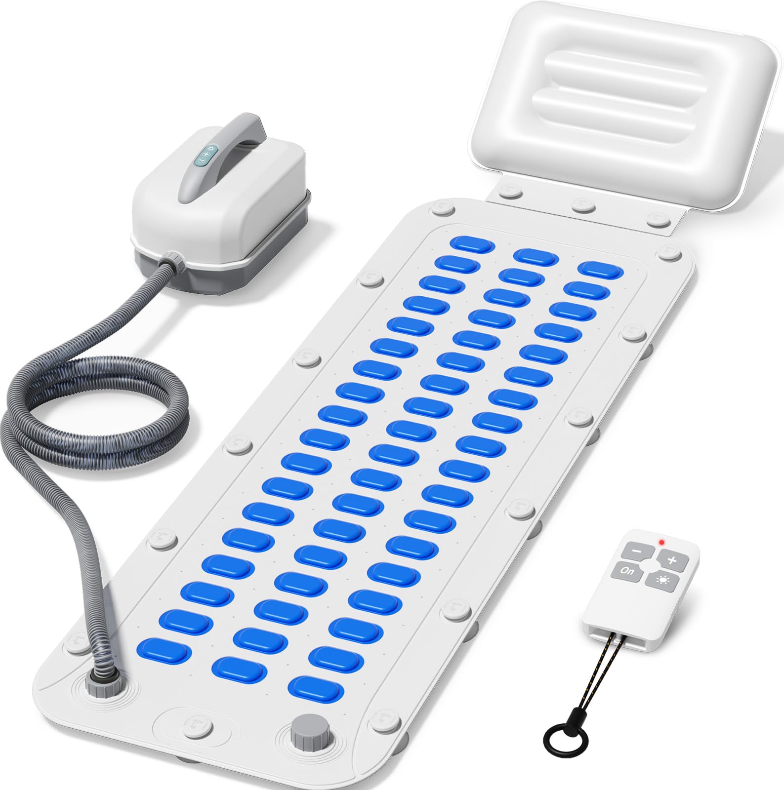 Portable Spa Bubble Bath Massager,Full Body Waterproof Spa Mat for Bathtub, 6-Speed Bubbles, Remote Control & Non-Slip Suction Cups for Home Relaxation