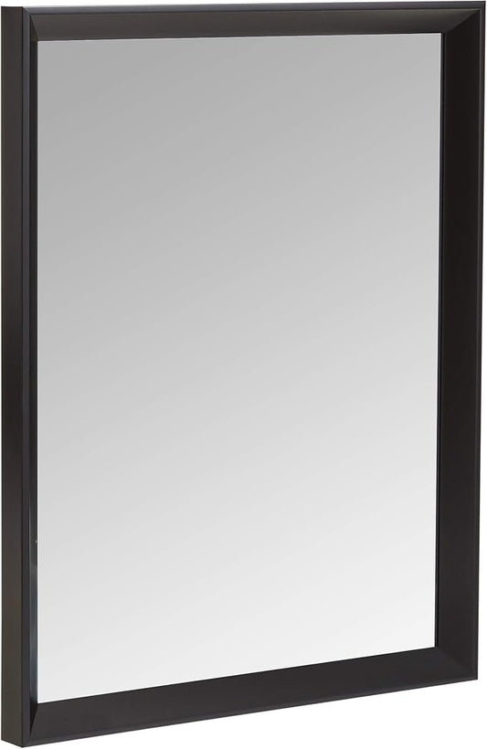 Amazon Basics Rectangular Wall Mount Mirror With Peaked Trim, Black, 16 x 20 inch