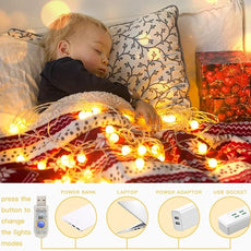 suddus Globe String Lights for Bedroom, 100 Led Fairy Lights Plug in, String Lights Indoor for Christmas Tree, Classroom, Wall, Window, Wedding, Party, Thanksgiving Decor, Warm White