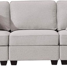 Legend Vansen Modular Sectional Sofa U Shaped Couch with Ottoman Modern Reversible Corner Sectional Couch for Living Room (Light Grey, 2+3)