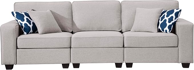 Legend Vansen Modular Sectional Sofa U Shaped Couch with Ottoman Modern Reversible Corner Sectional Couch for Living Room (Light Grey, 2+3)