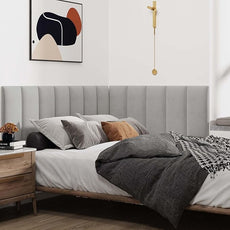 IFNOW Wall Mounted Upholstered Headboard King, 3D Peel and Stick Soundproof Panels, Reusable and Removable Padded Leather Bed Headboard, 12 Panels 9.84