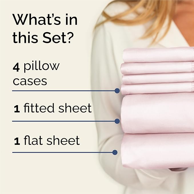 King 6 Piece Sheet Set - Cooling & Breathable Bed Sheets - Hotel Luxury Bed Sheets for Women, Men, Kids & Teens - Bedding w/Deep Pockets & Easy Fit - Soft & Wrinkle Free - King Lavender Pink Sheets