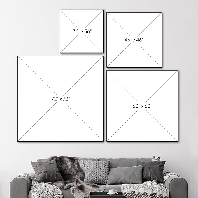 60"x60" XL Framed Wall Art Purple Blossom Burst Abstract Floral Impressionist Violet Flower Field (Frame Assembly Required)