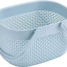 rejomiik 2 Pack Plastic Shower Caddy Basket, Portable Organizer Storage Tote with Handles Toiletry Bag Bin Box for Bathroom, College Dorm Room Essentials, Kitchen, Camp, Gym, Blue