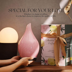 Porseme 280ml Essential Oil Diffuser Glass Color Changing Aroma Air Diffusers Aromatherapy Ultrasonic Cool Mist Humidifier 7 Running Hours Waterless Auto-Off for Sleeping, Yoga, Spa (Pure Pink)