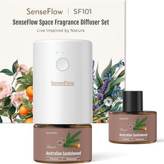 SF101 Pro Waterless Ultrasonic Essential Oil Diffuser–100% Plant-Based,120-Day Natural Air Freshener & Aromatherapy Diffuser for Home,Hotel,Studio-Australian Sandalwood