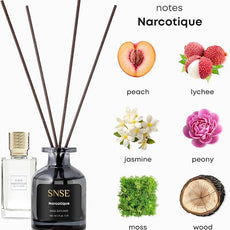SNSE Narcotique Perfumed Reed Diffuser Set - Premium Reed Diffusers for Home with Diffuser Reeds, Luxurious Gift Aroma, Sophisticated Scent, Ideal for Relaxation, Elegant Home Fragrance