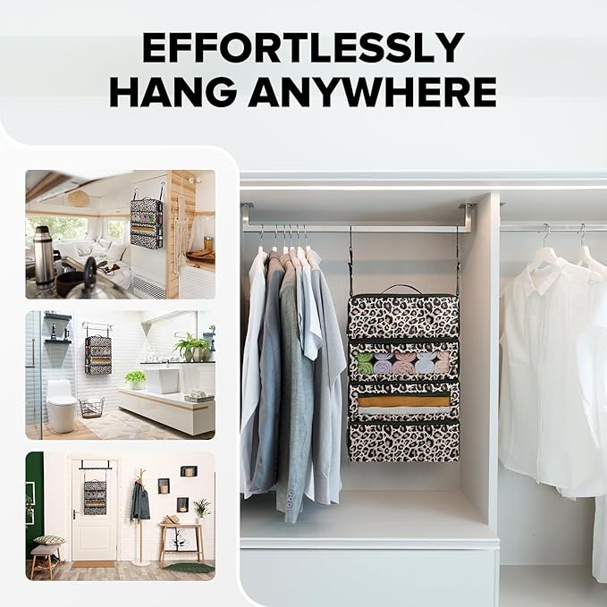 Suitcase Organizer, Travel Luggage Organizer Hanging Shelves Packing Cube Closet/Collapsible Portable Travel Organizer for Carry-on