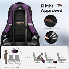 Swissdigital Design Business Laptop Backpack, College Laptops Backpack with USB Charging Port for Men and Women Fits 16 Inch Notebook, Purple | SD1670-51