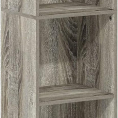 Furinno LUDER Book Shelf, 5-Tier Modern Bookshelf, Bookcase with 1 Door Storage Cabinet, 9.3 x 12 x 52, for Living Room, Bedroom, Home Office, French Oak