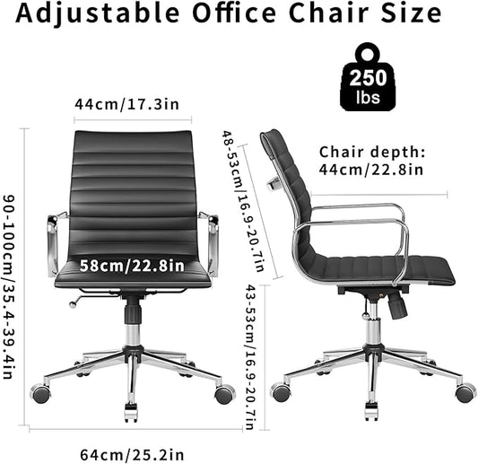 Chair, Desk Computer Chair ，with Armrests ，Ergonomic Office Chair for Home and Office, 17.32 x 22.83 x 35.43 inches, Multiple Colors (Black)
