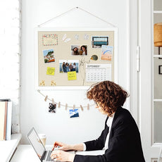 Double-Sided Large Cork Board with Linen, 24