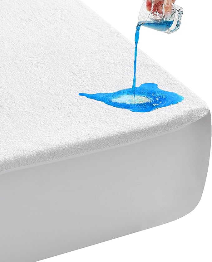 LAVANCE Waterproof Mattress Protector King Size, Premium Cotton Terry, Soft Noiseless Washable Bed Mattress Cover with 6"-21" Deep Pocket, 76"x80"