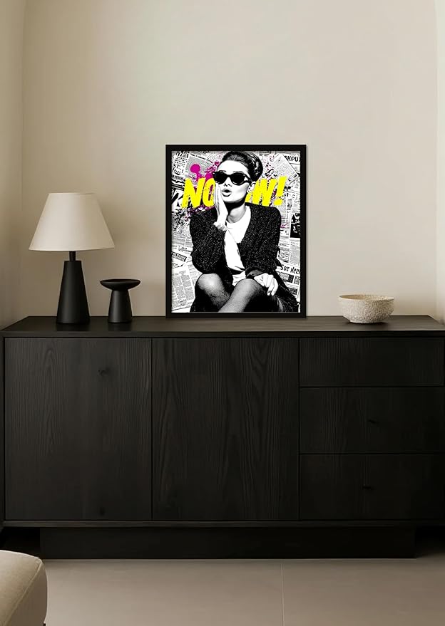Beautiful Chic Woman Wall Art Prints Beautiful Audrey Hepburn Poster Canvas Art Wall Decor Picture For Bedroom Office Dorm living room Bathroom Wall Decor Aesthetic Home Artwork 16" × 20" In Framed