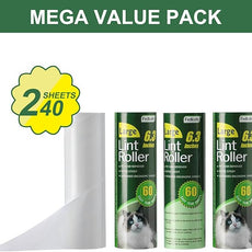 Fedicelly Large Lint Rollers Pet Hair Extra Sticky Refills,Mega Value Set 6.3 inches Wider with 320 Sheets for Cat and Dog Hair Removal,80 Sheets Per Roller (Pack of 4)
