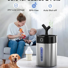 Feekaa Stainless Steel Humidifier Easy Clean, 1Gal/4L Cool Mist Humidifiers for Bedroom, Dishwasher Safe Humidifier Large Room, Humidifiers for Bedroom Baby Nursery Living Room Office, Black