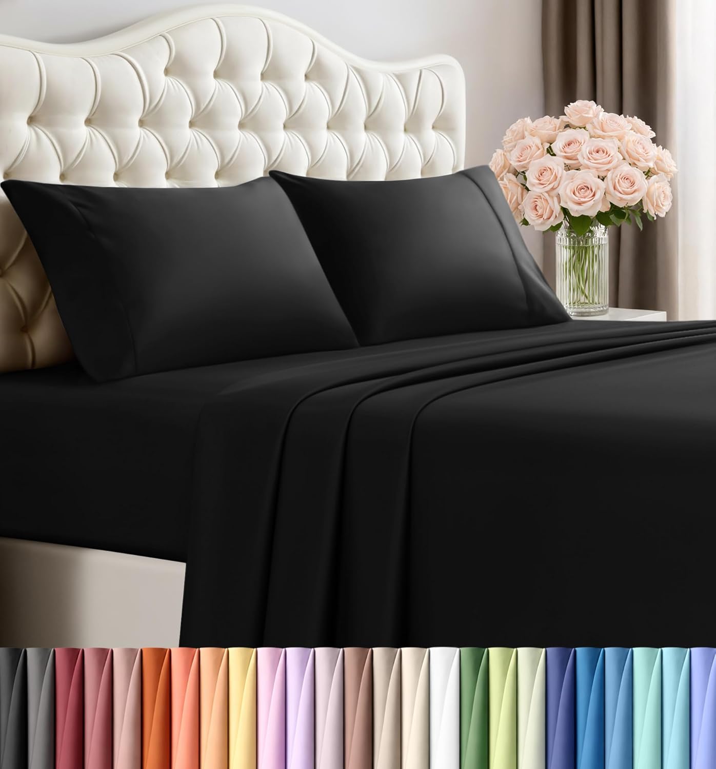 Utopia Bedding Queen Size Sheet Set – 4 Piece Bed Sheets, Soft and Breathable Microfiber, Includes 1 Fitted Sheet, 1 Flat Sheet and 2 Pillowcases – Oeko Tex (Grey) Dormly