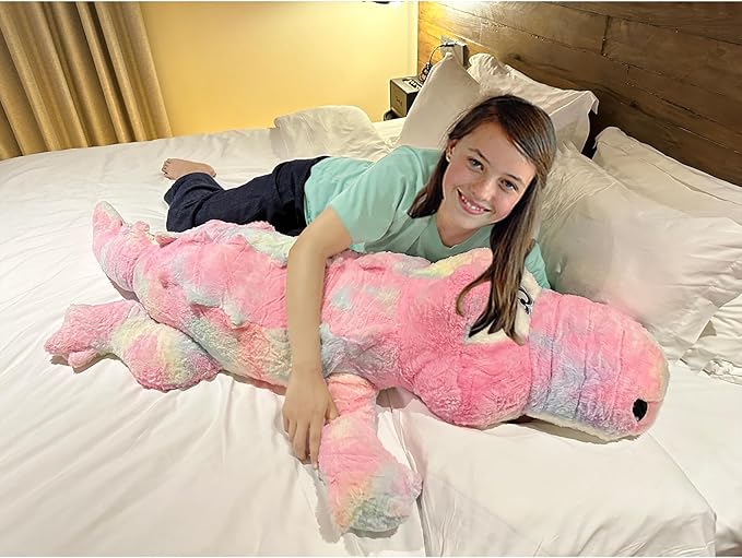 Hofun4U Alligator Plush Pillow, 46 inch Alligator Stuffed Animal, Home Decoration Christmas Valentine’s Birthday Gift for Boys Girls Adults Kids