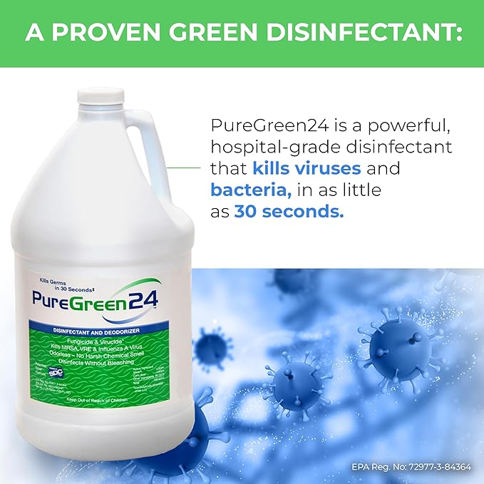 Safe & Effective Disinfectant. Kills Deadly Germs including RSV COVID-19 Norovirus MRSA Staph 2025 flu Bird flu Contains no toxic chemicals odorless child & pet safe 1 32oz