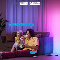 Govee RGBIC Floor Lamp Basic, LED Corner Lamp Works with Alexa, 1000 Lumen Smart Modern Floor Lamp with Music Sync and 16 Million DIY Colors, Color Changing Standing Lamp for Bedroom Living Room Black