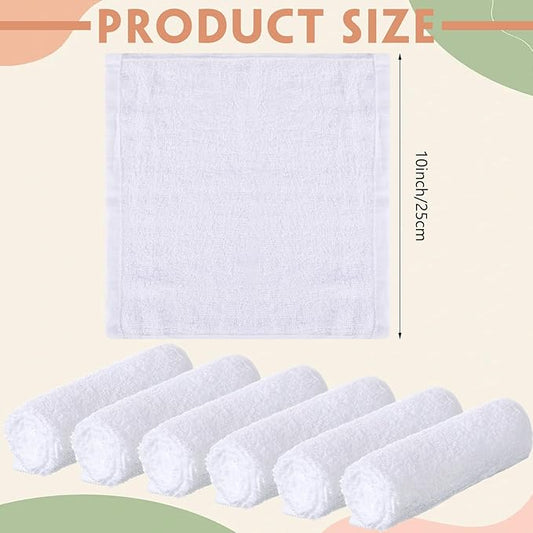 Newwiee 40 Pcs Wash Cloth Bulk Cotton Bath Hand Face Washcloths Soft Quick Drying Towel for Women Bathroom Washing Body Viscose Fiber Multipurpose Fingertip Rags(White,10 x 10 Inch)