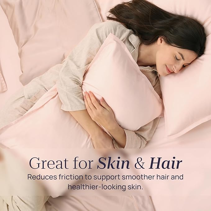 Twin Size 3 Piece Bed Sheet Sets, DeepSleep Tech Luxury Bedding Made with 100% Tencel Lyocell - Silky, Lustrous & Gentle on Skin | Dollhouse (2 Sheets, 1 Pillow Case)