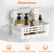 Lifewit Shower Caddy Suction Cup, 10.4inch Removable Shower Shelves for Inside Shower, NO-Drilling Bathroom Organizers and Storage Rack for Shampoo Strong Vacuum Suction, 1 Pack