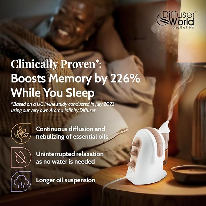 1000 Sq Ft Waterless Diffuser for Essential Oils, Made in USA Bronze Waterless Aroma Atomizer for Large Room Fragrance, Home Scent Machine, Air Aromatherapy Holiday