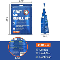 90 Pieces First Aid Refill Kit - Wound Care Kit Includes Bandages for Home, Travel, Hiking - Portable Replacement Kit for First Aid Medical Supplies（2 Set）