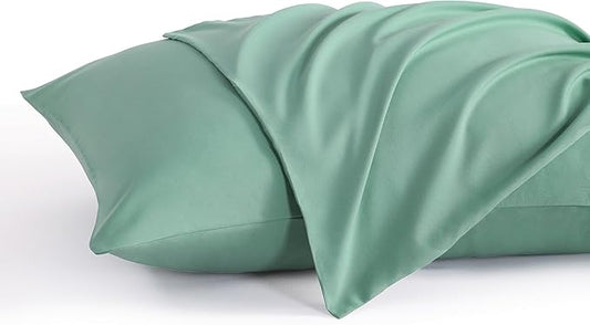 NTBAY King Pillow Cases Set of 2, 2 Pack Brushed Microfiber 20x40 Pillow Cases, Soft, Wrinkle, Fade, Stain Resistant Mint Green Pillow Cases with Envelope Closure, 20x40 Inches, Mint Green