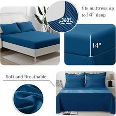 JOLLYVOGUE King Comforter Set, Ultra-Soft Bed in a Bag King Size 7 Pieces, Oeko-TEX Certified Bedding Set with Down Alternative Comforter, Sheets, Pillowcases & Shams, Teal