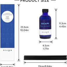 Reed Diffusers Set, 3.7 Oz Scent Diffuser, 6 Reed Diffuser Sticks, Home Fragrance Hyacinth, Peony & Citrus, Aromatherapy Oil Diffuser Reeds, More Masculine Scent, Bathroom & Office Decor 110ml