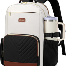 Laptop Backpack for Women Bookbag: 15.6 inch Work School Backpacks with Pouch Pocket for Large Capacity Cup & USB Charger College Book Bag Travel Business Nurse Teacher Bookbags Anti-theft Back Pack