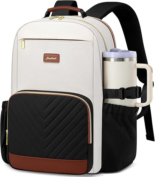 Large Laptop Backpack for Women Bookbag: 18 inch Work School Backpacks with Pocket for Large Capacity Cup & USB Charger College Book Bag Travel Business Nurse Teacher Bookbags Anti-theft Back Pack