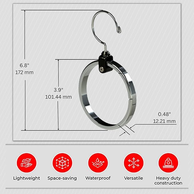 Multipurpose Closet Hangers- Tie and Belt Hanger for Closet- Great Space Saving Belt Organizer for Wardrobe - Ideal for Storing Belts, Ties, Scarfs, Baseball Hats, Purses & More- 3 Pack