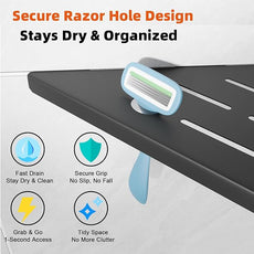 Corner Shower Shelf with Razor Hole, Modern Sturdy Shower Caddy, 10