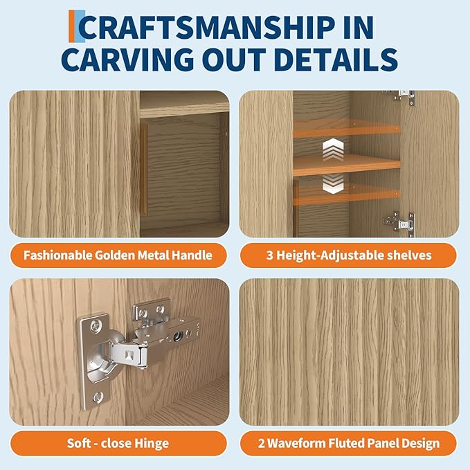 23 Inch Medicine Cabinet for Bathroom, Over Toilet Wall-Mounted Storage Cabinet with Adjustable Shelf, Waterproof MDF Cabinet for Bathroom Organization